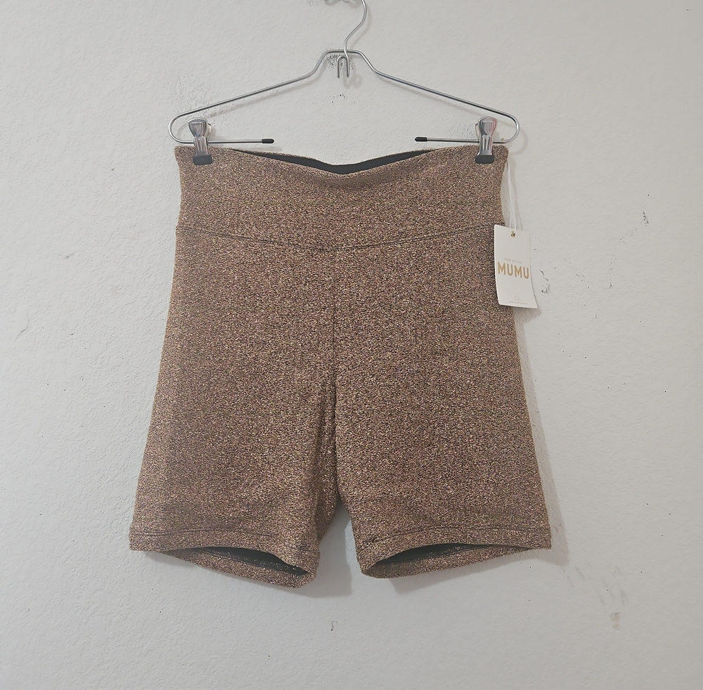 Show Me Your MuMu Metallic Bronze High-Rise Bike Short Size XL